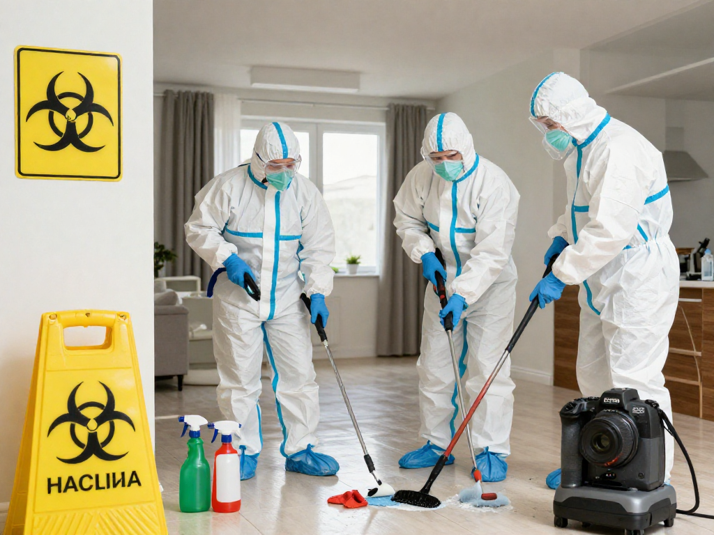 Tatortreinigung Firma Dortmund – Professionelles Team bei der gründlichen Reinigung nach einem Vorfall.
