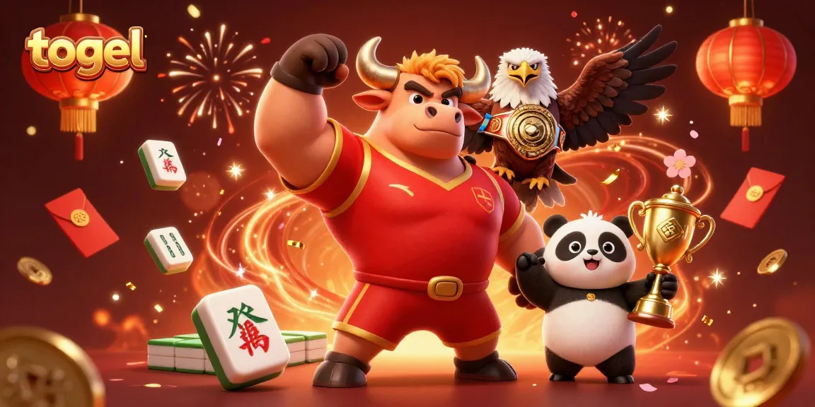 Experience exciting togel gameplay with vibrant characters and festive elements in this engaging illustration.