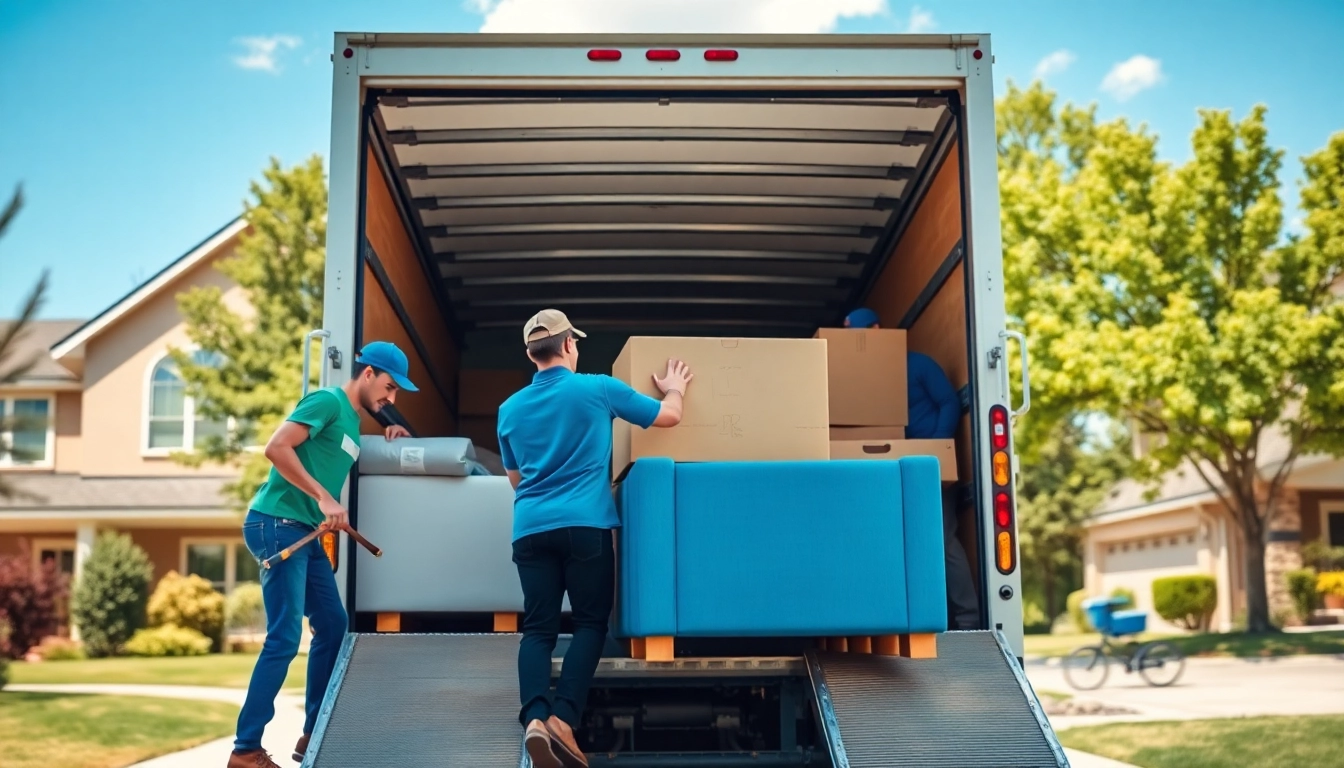 Efficient movers from a moving company Canada packing furniture into a truck.