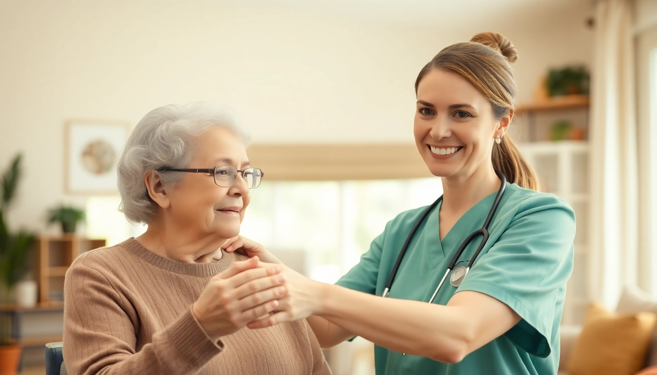 Experience quality home healthcare services with a dedicated caregiver offering support to an elderly patient.