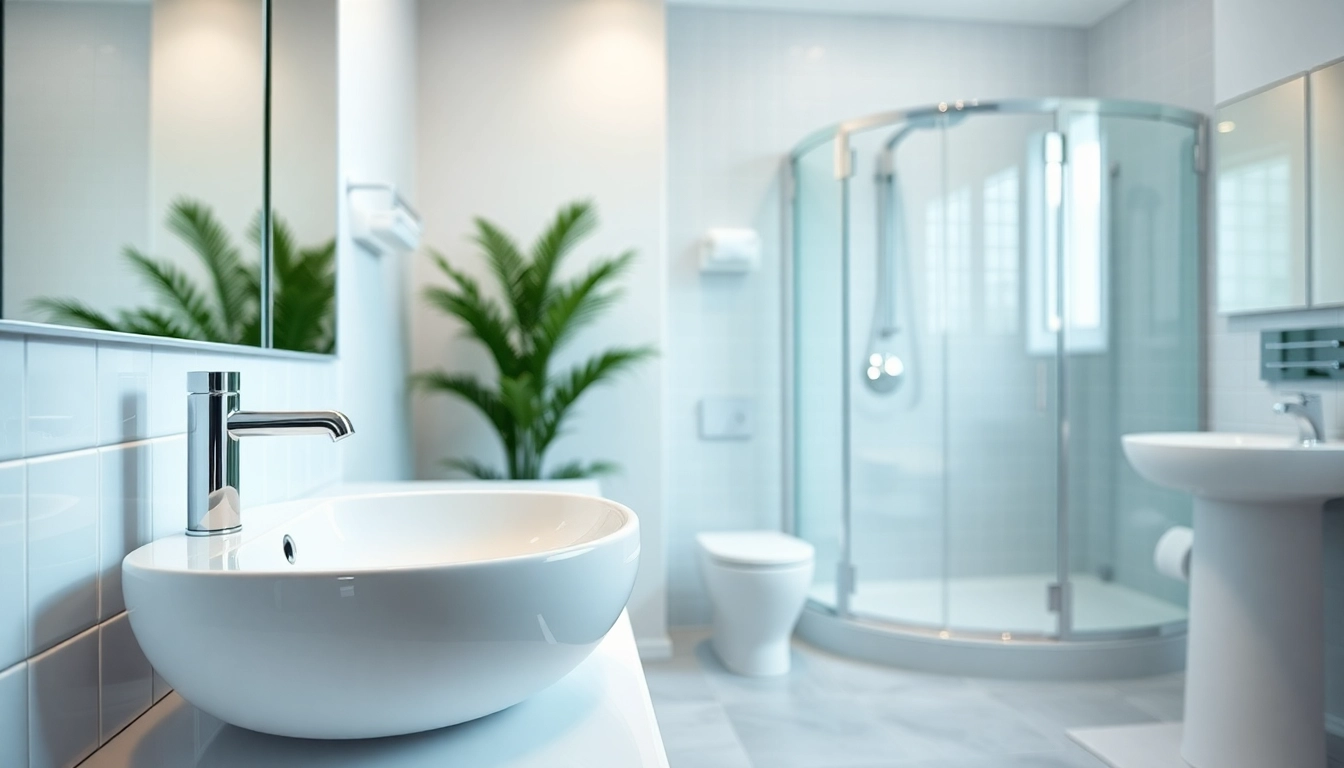 Sonni sanitär: Elegante Sanitäranlagen in einem modern gestalteten Badezimmer.