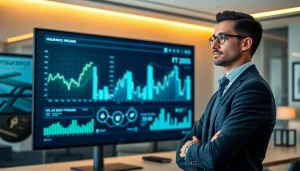 Modern finance scene with a professional reviewing digital charts highlighting 79king in a trustworthy, innovative environment for 2025