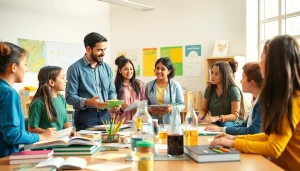 Engaged students participating in interactive Education activities in a collaborative classroom.