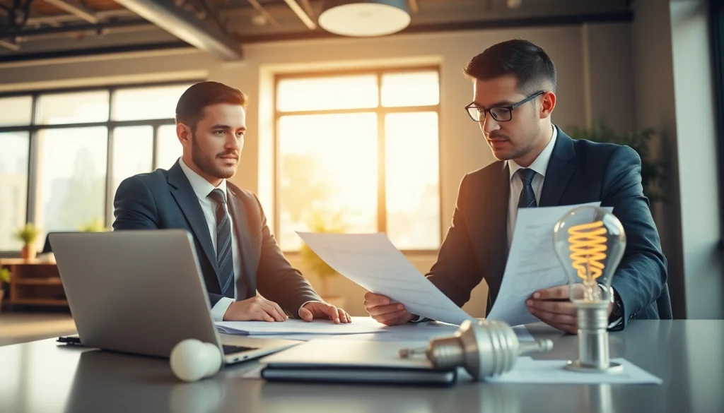 Certificado Ahorro Energético en revisión en una oficina moderna y profesional.