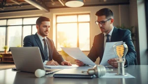 Certificado Ahorro Energético en revisión en una oficina moderna y profesional.