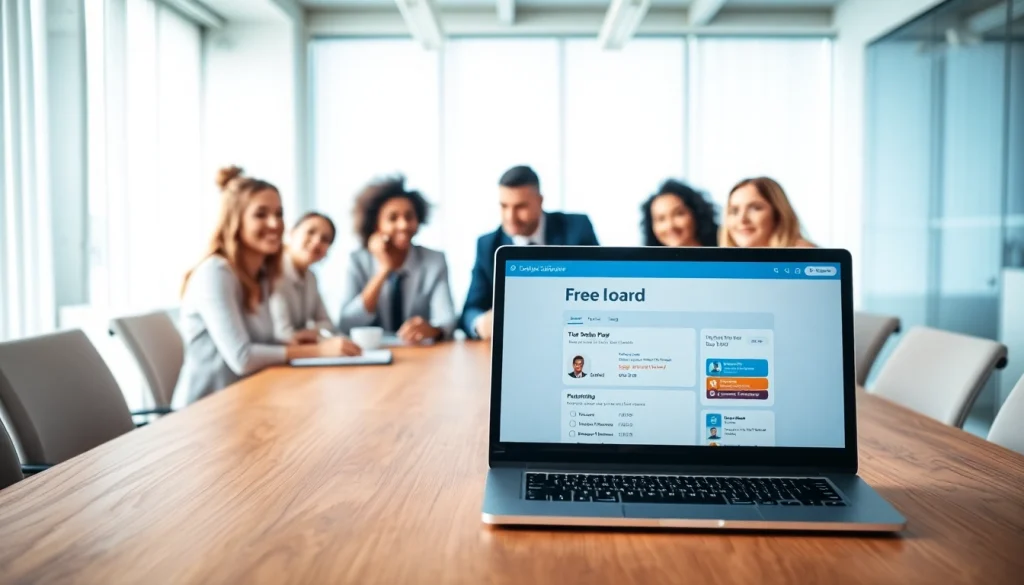 Recruiters collaborating on a free job post submission at a modern office.