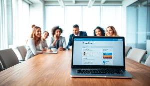 Recruiters collaborating on a free job post submission at a modern office.