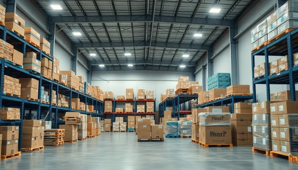 Find a spacious warehouse near me with organized storage solutions and bright lighting.