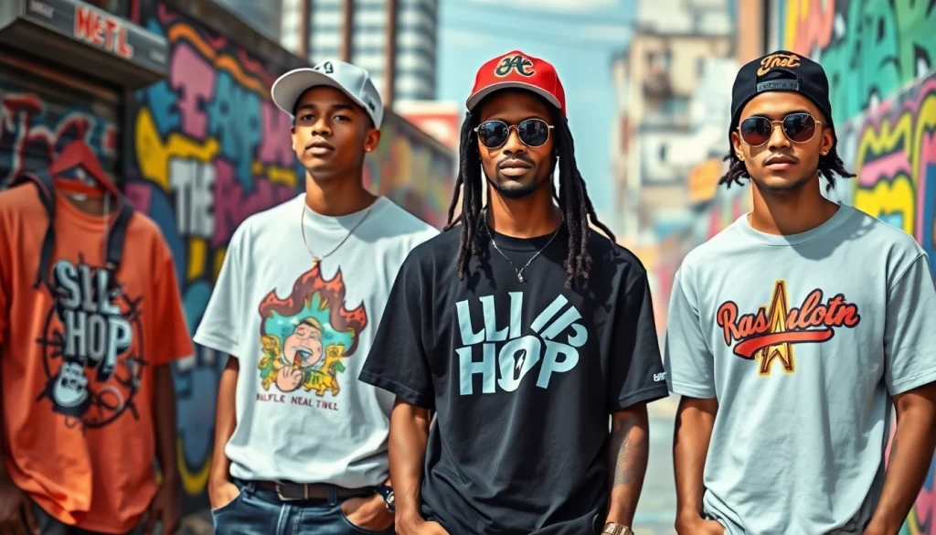 Menggambarkan t-shirt hip hop tua dengan link alternatif lapak303 game berwarna cerah dan graffiti