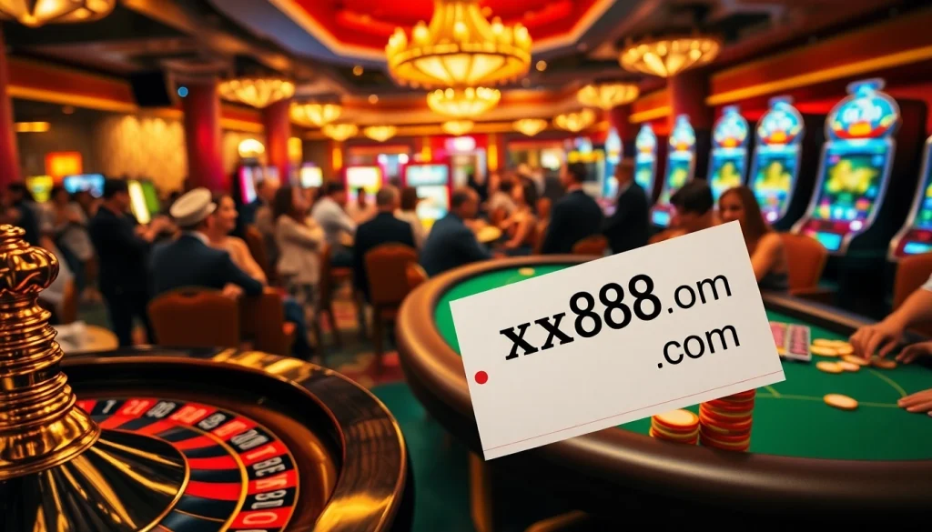 Experience victories at the vibrant tables of xx88 com, with poker chips and a roulette wheel.