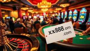 Experience victories at the vibrant tables of xx88 com, with poker chips and a roulette wheel.