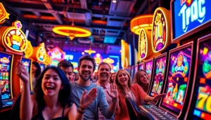 Permainan seru dari tank4d toto slot dengan pemain energik di kasino.