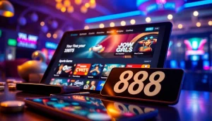 Engaging online gambling interface featuring 888 new with sports and casino options.