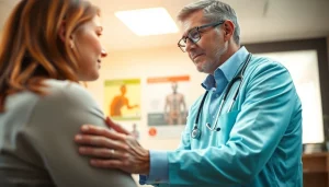 Engaging consultation focused on Health in a modern clinic setting.