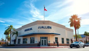 Engaging scenery of the Anaheim Jail police station highlighting its architecture and community environment.