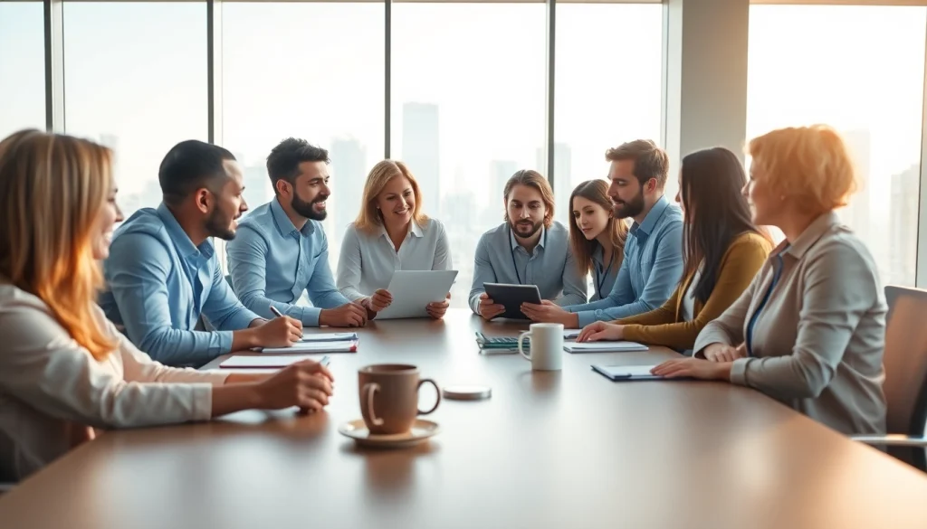 atw berlin: Teammeeting in einem modernen Büro mit einem engagierten Team