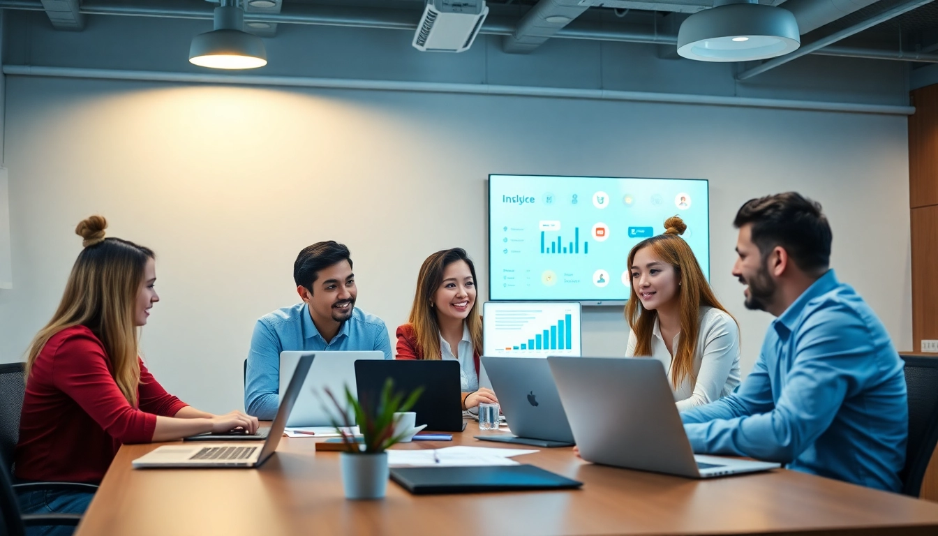 Enhance your tiktok smm panel experience with a dynamic marketing team collaborating on strategies.