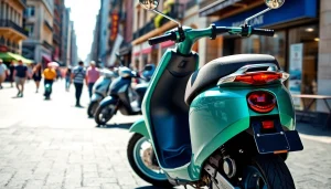 Roller 50ccm gebraucht für den städtischen Verkehr mit dynamischem Design und lebendige Farben.