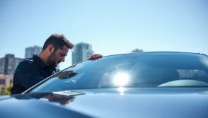 Experience Free mobile windshield replacement as an expert technician skillfully installs a new windshield.