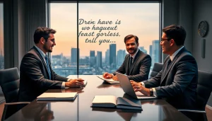 Lawyers consulting at https://www.turnpikelaw.com in a modern office with city views.