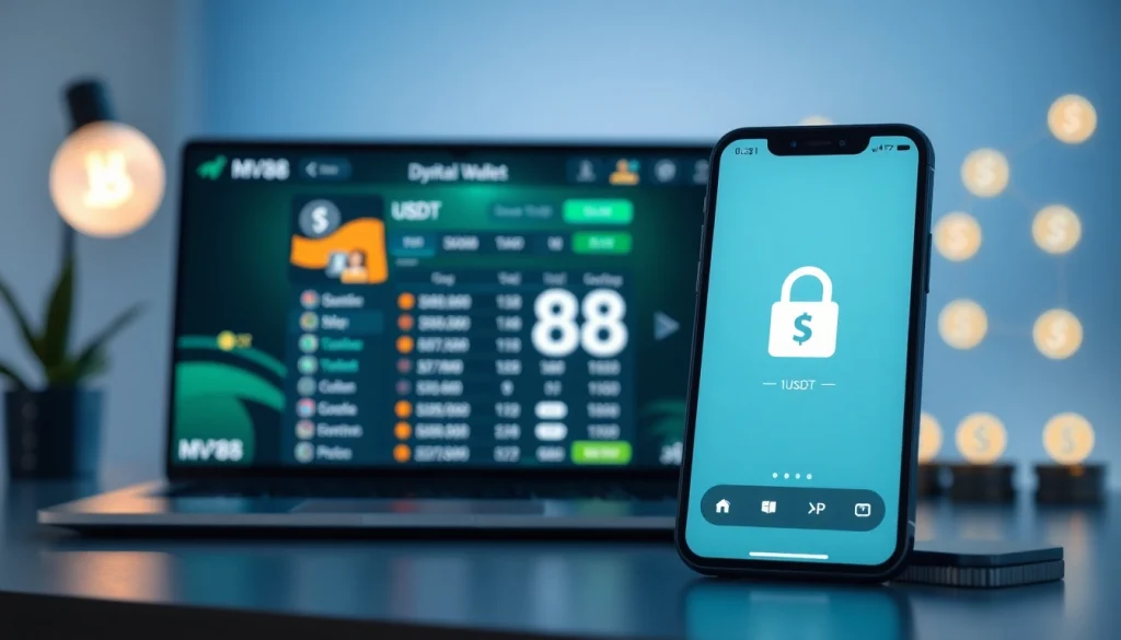 MV 88 online betting platform with secure USDT transactions on smartphone interface.