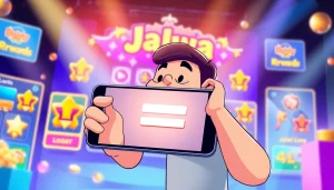 Jalwa game login screen showing a user enthusiastic about accessing their gaming rewards.