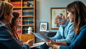 Consultation at https://www.stpetefamilyattorney.com showcasing an approachable family law attorney with clients.