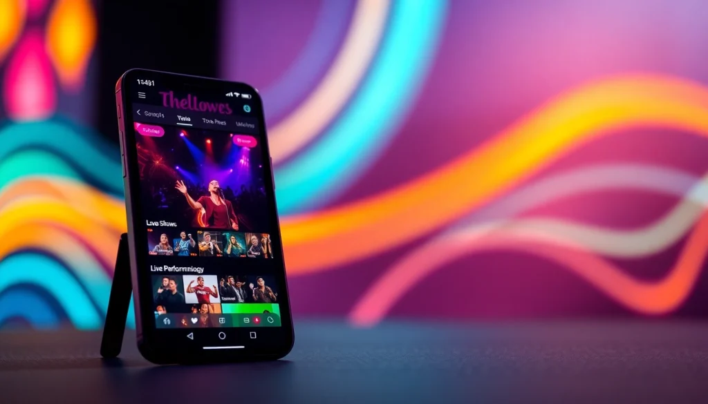 Experience kooralive with a vibrant digital streaming interface showcasing live performances.