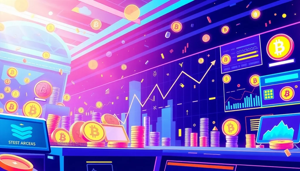 Explore Trending Coins listing with dynamic visuals of cryptocurrencies and quick access features.