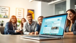 Engaging visual of a team discussing LinkedIn Profile Rental strategies in a modern office.