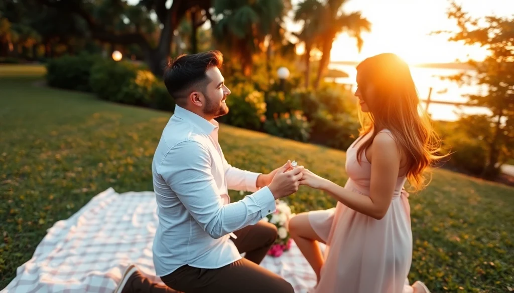 Engagement proposal captured by tampa proposal photographer in a romantic Tampa setting.