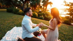 Engagement proposal captured by tampa proposal photographer in a romantic Tampa setting.