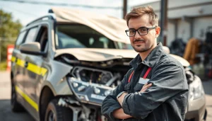 Unfall Auto Gutachter analysiert den Schaden eines Fahrzeuges mit professioneller Sorgfalt.