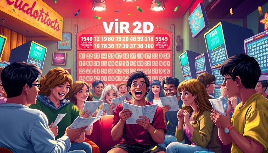 Momen orang bermain lotere virus4d dengan penuh semangat di ruangan terang.