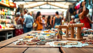 Showcase of handcrafted jewelry at https://www.lyliarose.com artisan market, highlighting unique designs.