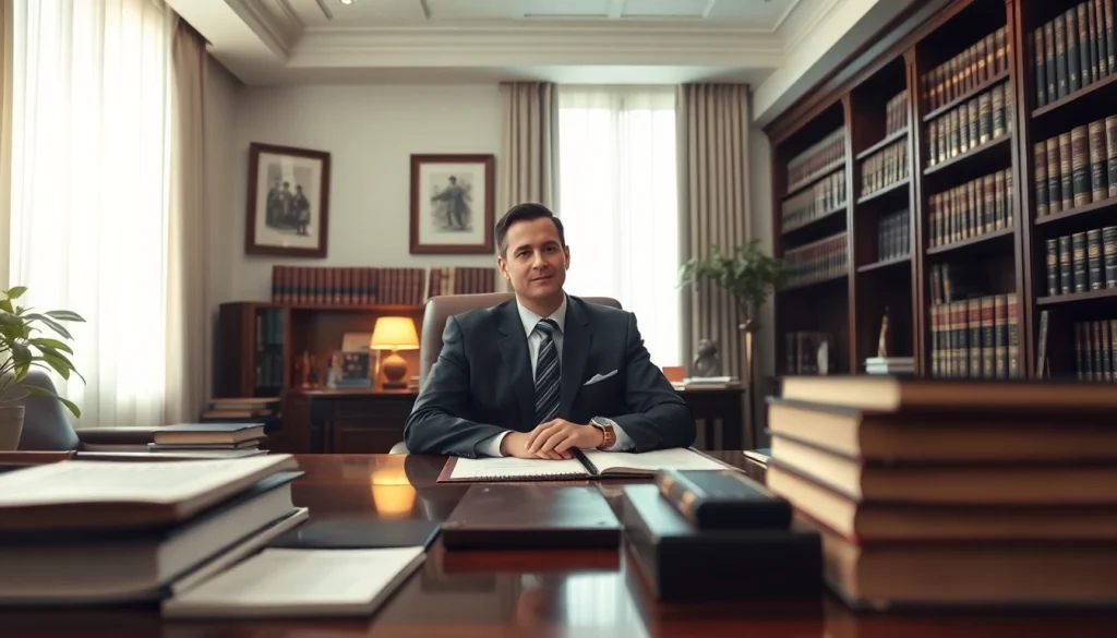 Showcasing professional attorney workspace at https://www.lalitlaw.com with law books and a welcoming atmosphere.