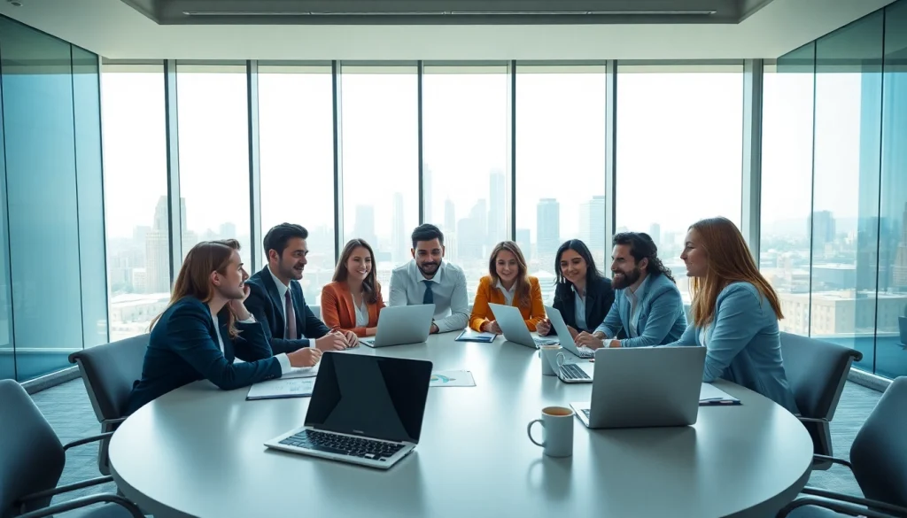 Collaborative business discussion at https://www.elitetranslingo.com in a modern office.