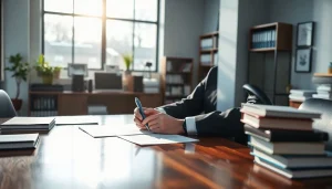 Attorney working at https://www.agslawfirm.com, showcasing legal expertise in a modern office.