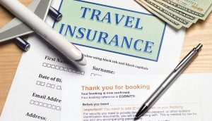 Close up of travel insurance form