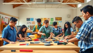 Students engaged in hands-on learning at hawaii trade schools showcasing diverse trades techniques.