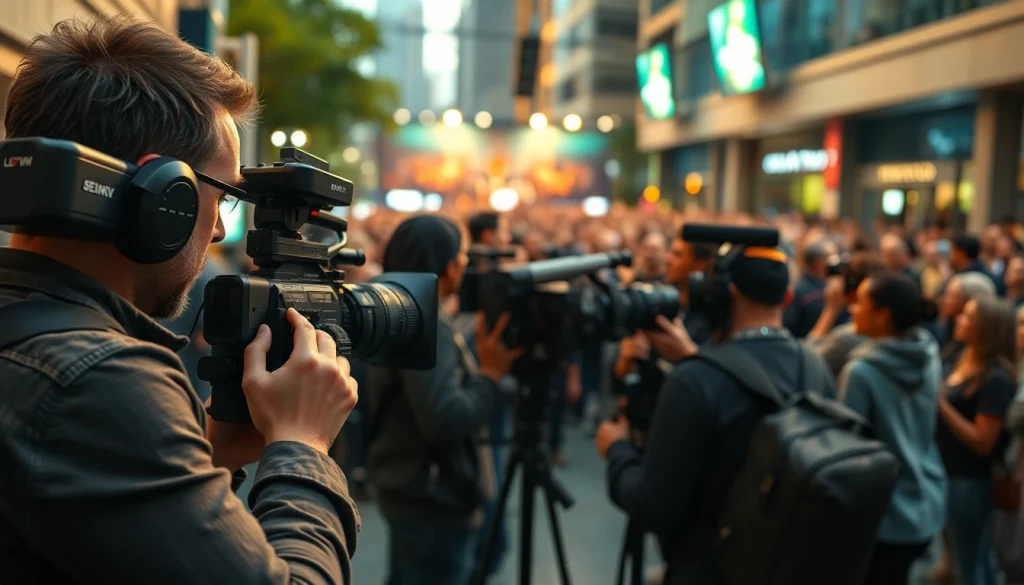 Video Production Company Phoenix team capturing dynamic live event footage with professional equipment.