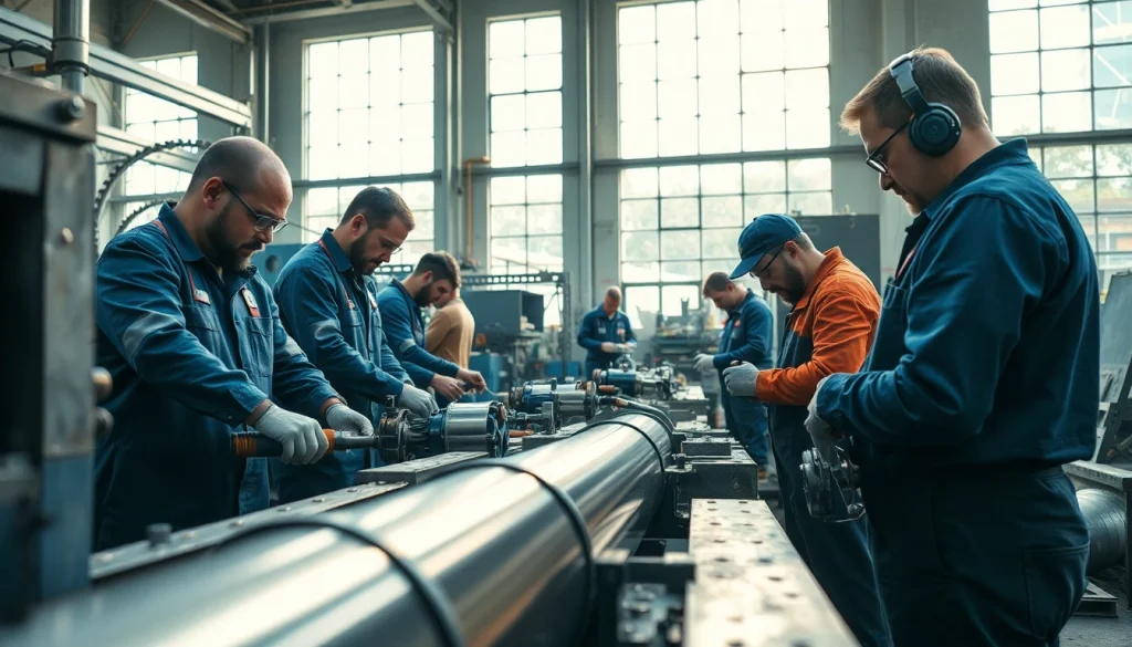 Crafting custom metal fabrication items in a bright workshop with expert artisans.