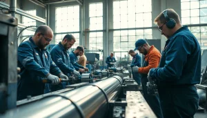 Crafting custom metal fabrication items in a bright workshop with expert artisans.