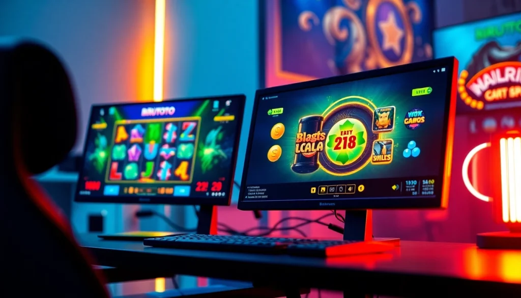 Gambar menarik dari permainan slot online Birutoto dengan grafis yang hidup dan setup permainan modern.