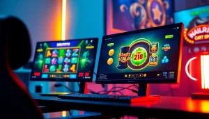 Gambar menarik dari permainan slot online Birutoto dengan grafis yang hidup dan setup permainan modern.