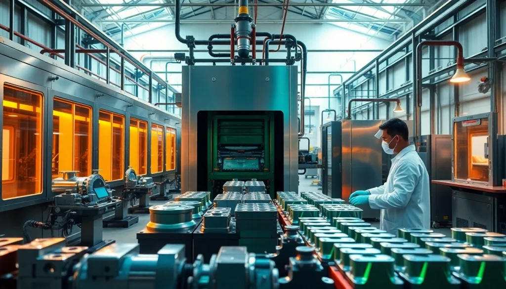 Aluminum chromating process at a professional diecasting facility in Malaysia.