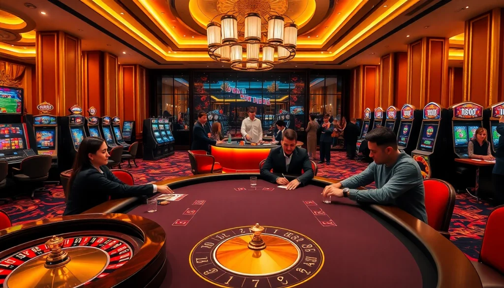 Experience the excitement of gambling at S88VIP casino with luxurious tables and engaging players.