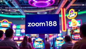 Permainan slot online zoom188 dengan suasana kasino yang cerah dan dinamis.