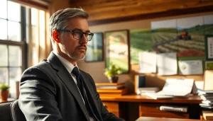 Engaging representation of agriculture law with a professional attorney in a dynamic office environment.