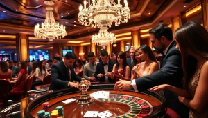 Gamblers engaging at a roulette table showcasing strategic betting with "Nếu như vậy bám vào đây" in mind.